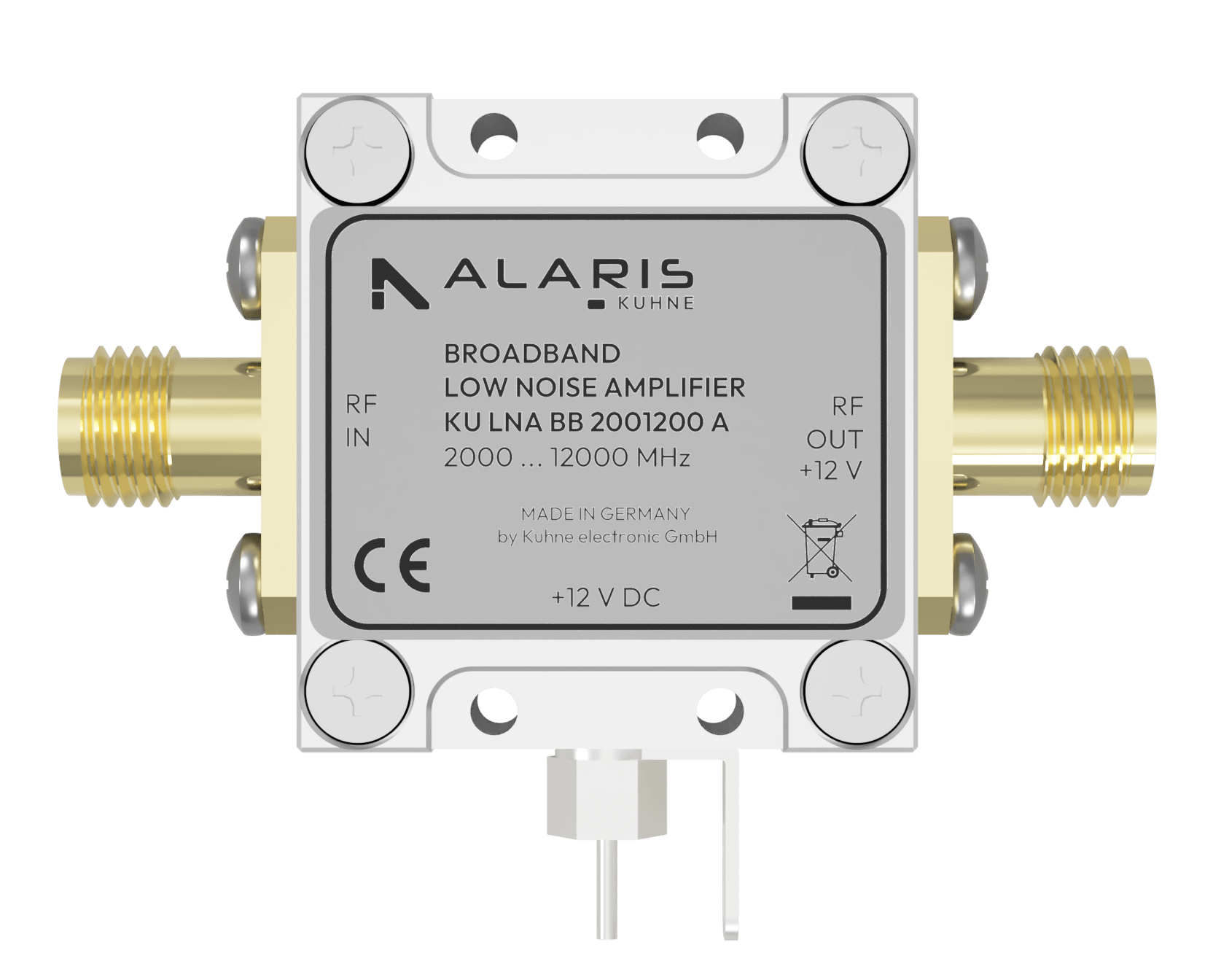 Broadband preamplifier, 2000 ... 12000 MHz (KU LNA BB 2001200 A)